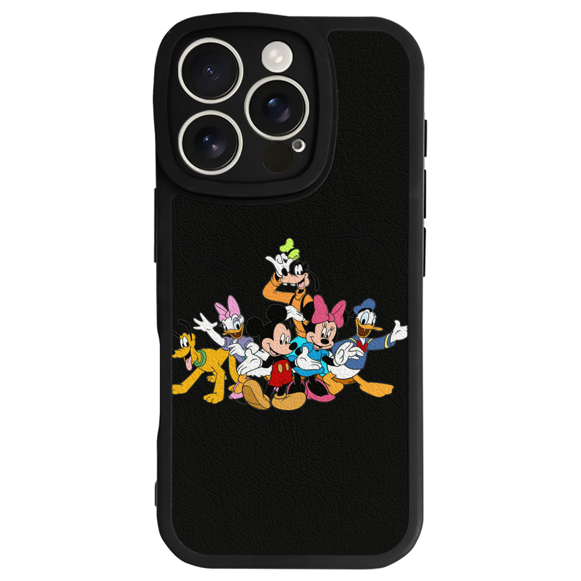 （画像用） ミッキーマウス Mickey Mouse 【iPhone 16シリーズ対応】シリコンスマホケース（レザー調） 材質：シリコン